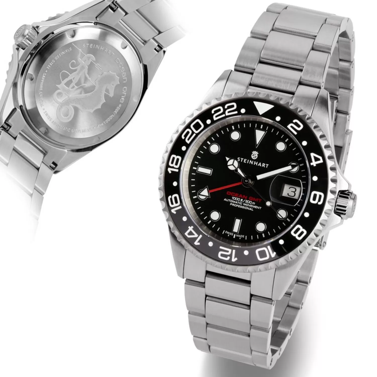 Gmt-Ocean 1 Sort Keramisk Dykkerur*Steinhart Watches Sale