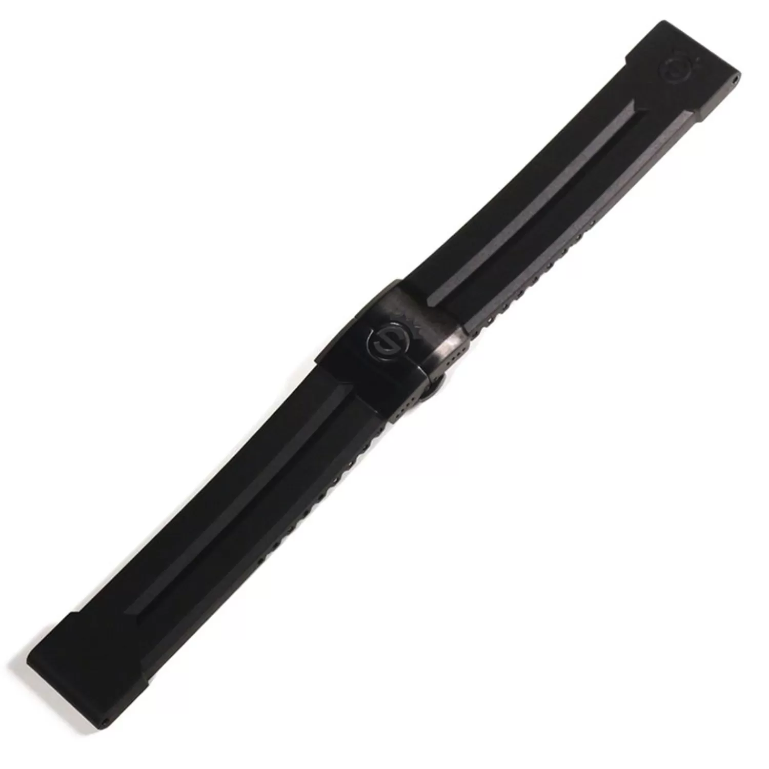 Gummistrop 24 Mm Sort Med Deployment Spaende I Sort Pvd*Steinhart Watches Cheap
