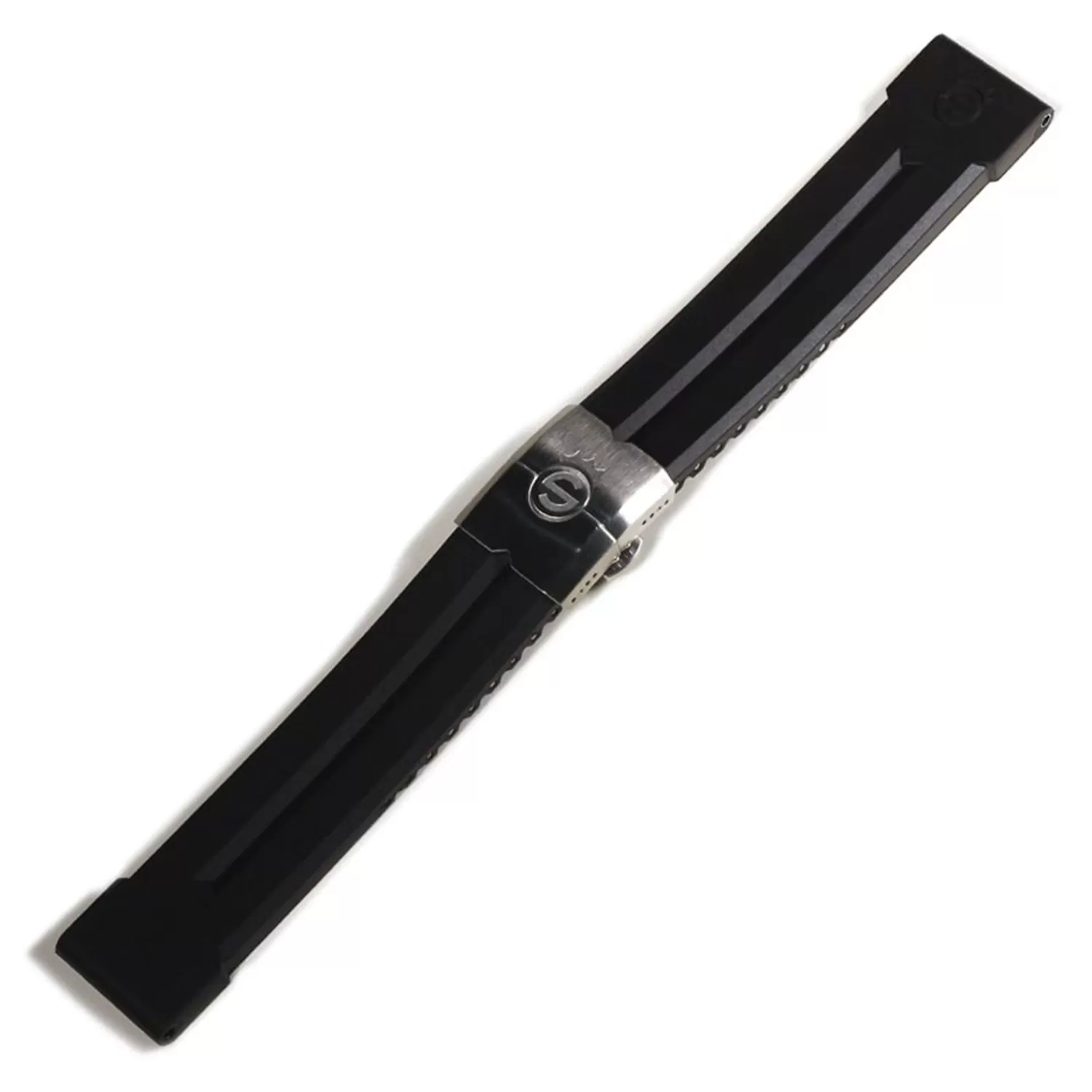 Gummistrop 24 Mm Sort Med Udbygningsspaende I Rustfrit Stal*Steinhart Watches Cheap