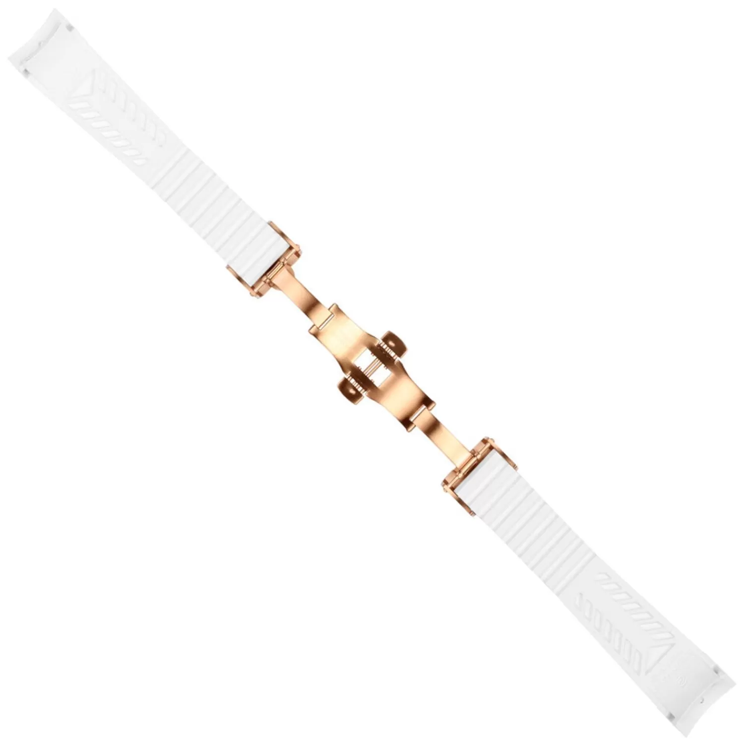 Gummistrop Hvid Ny 20X16 Mm For Ocean 39 Med Spaende Pink Guld*Steinhart Watches Shop