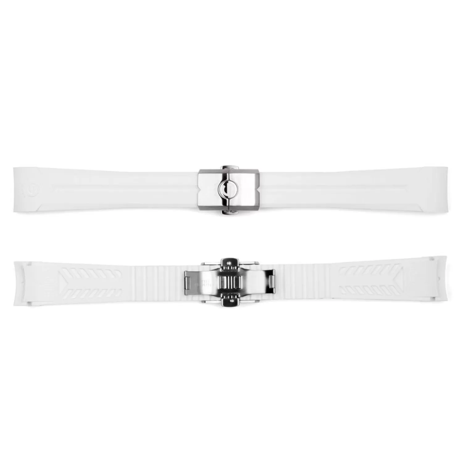 Gummistrop Ny 20X16 Mm Til Ocean 39 Hvid Med Spaende Stal*Steinhart Watches New