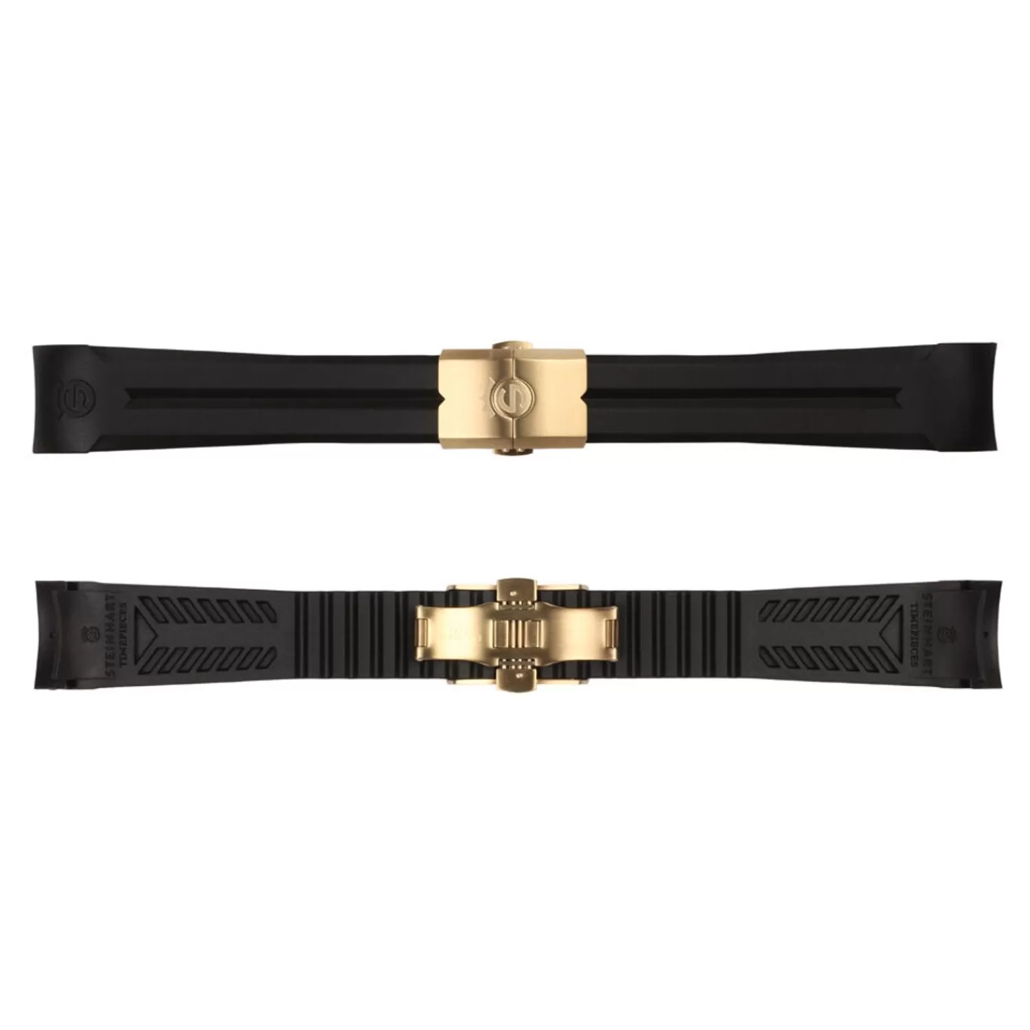 Gummistrop Ny 22X18 Mm For Ocean 42 Med Spaende Guld*Steinhart Watches Sale