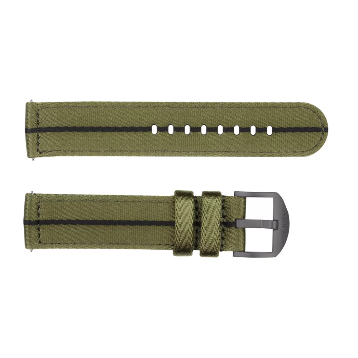 Nato-Strop Gron/Sort Med Oem Dlc Storrelse L*Steinhart Watches Clearance