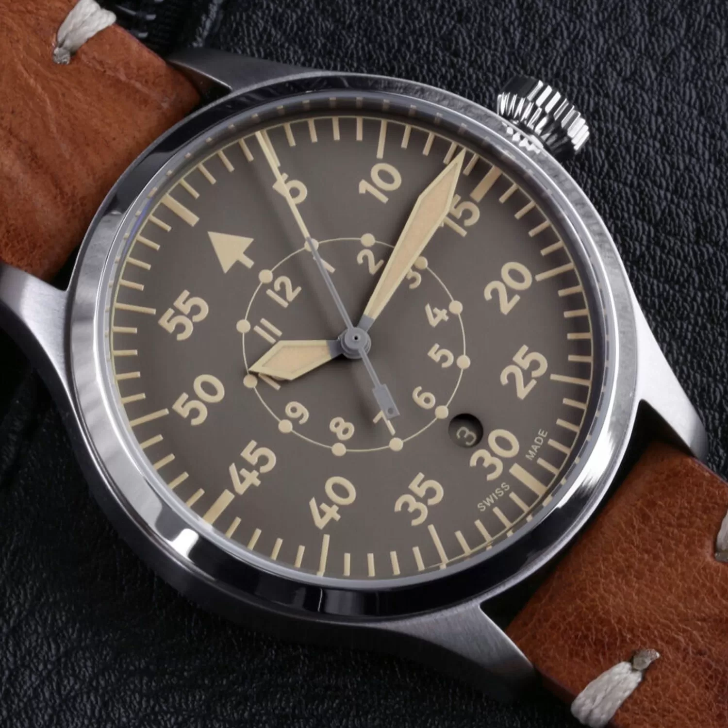 Nav B-Uhr 42 Vintage Beige B-Muster*Steinhart Watches New
