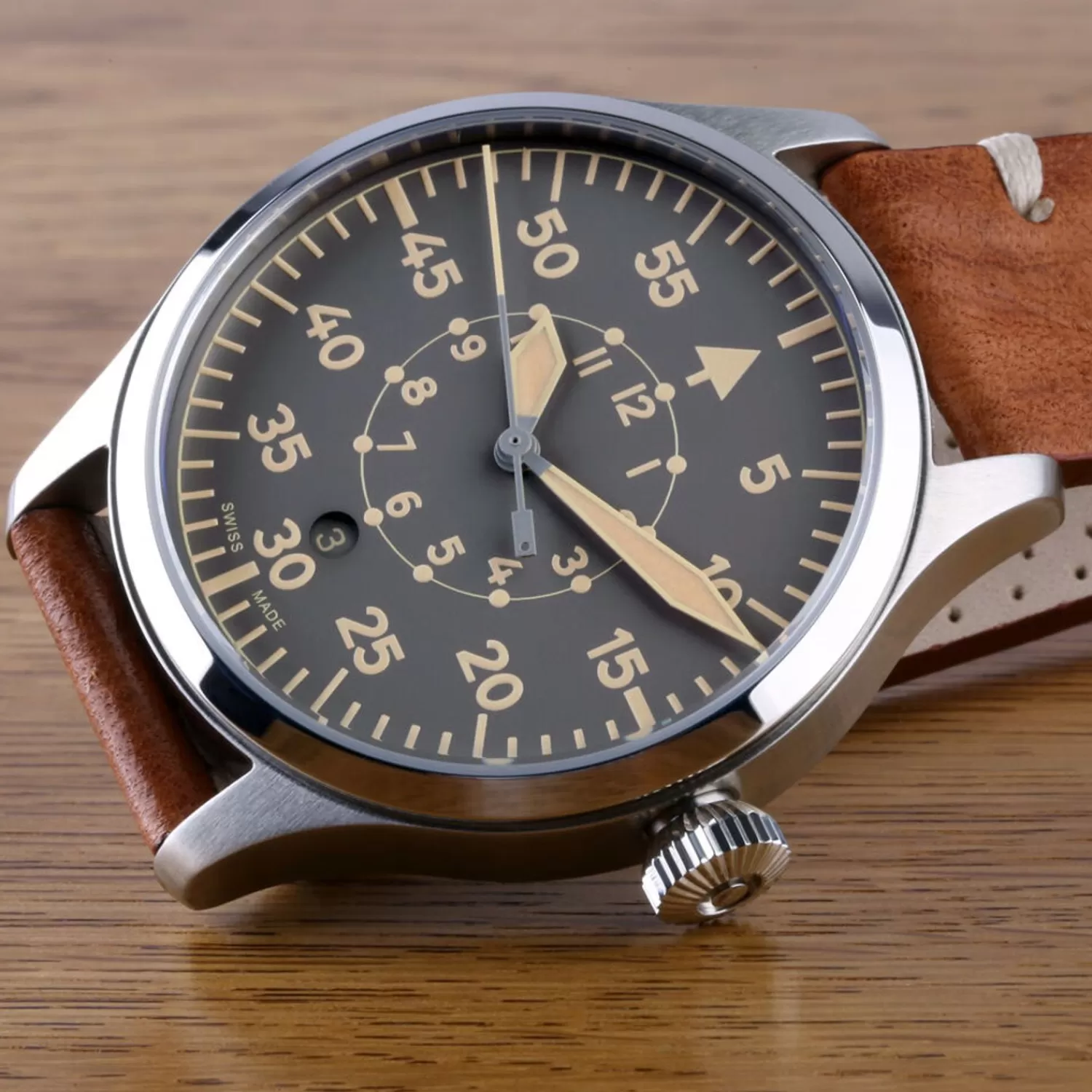 Nav B-Uhr 42 Vintage Beige B-Muster*Steinhart Watches New