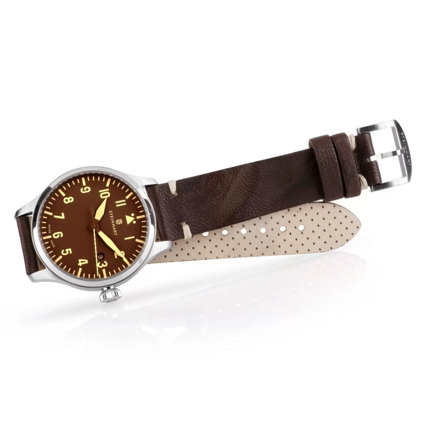 Nav B-Uhr 42 Vintage Brun A-Muster*Steinhart Watches Hot