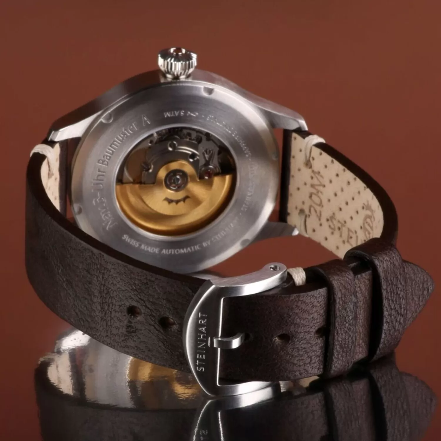 Nav B-Uhr 42 Vintage Brun A-Muster*Steinhart Watches Hot