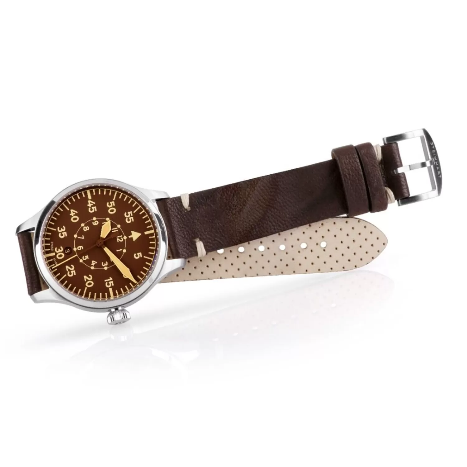 Nav B-Uhr 42 Vintage Brun B-Muster*Steinhart Watches Cheap