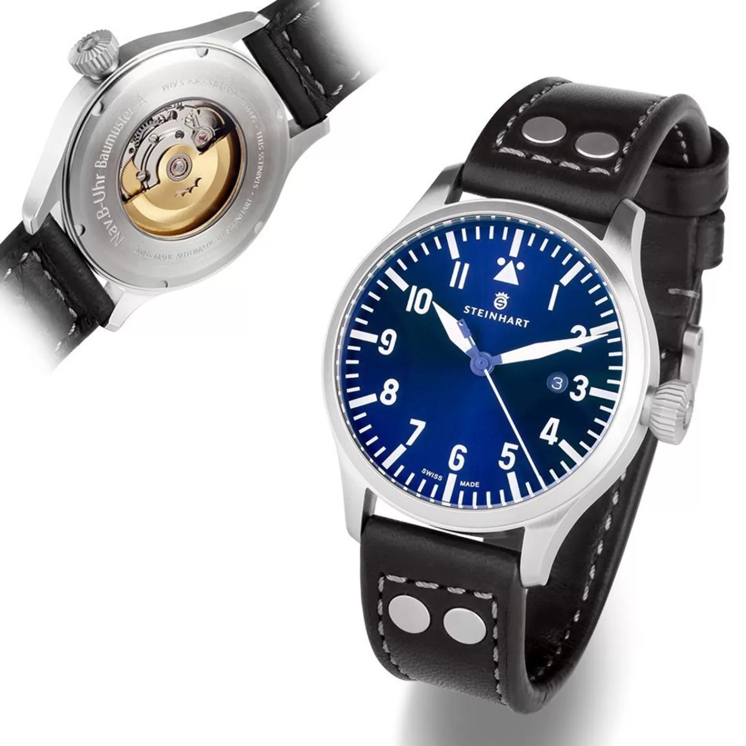 Nav B-Uhr 44 Dato Bla*Steinhart Watches Best Sale