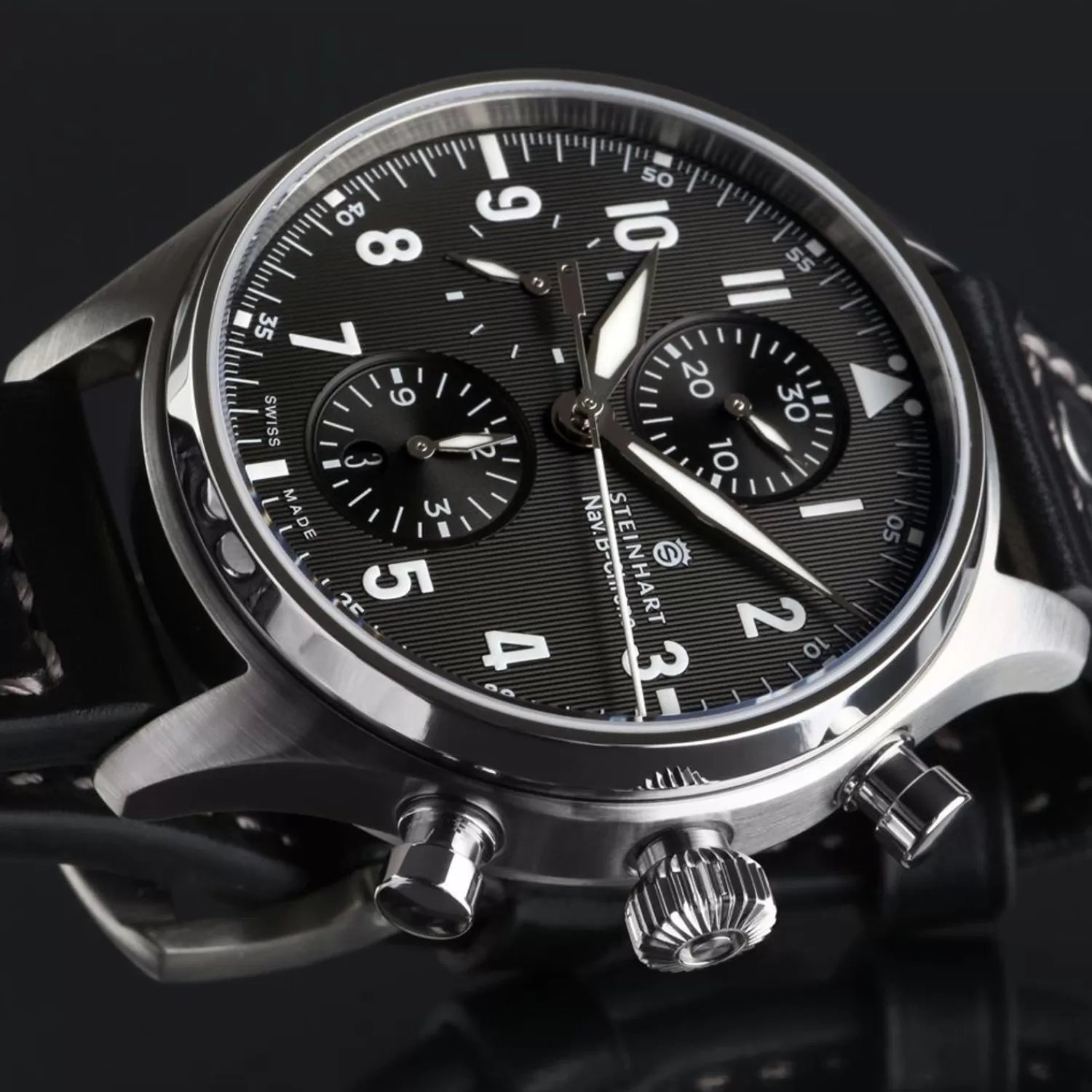 Nav.B-Chrono 42 Classic A-Type Sort*Steinhart Watches Best Sale