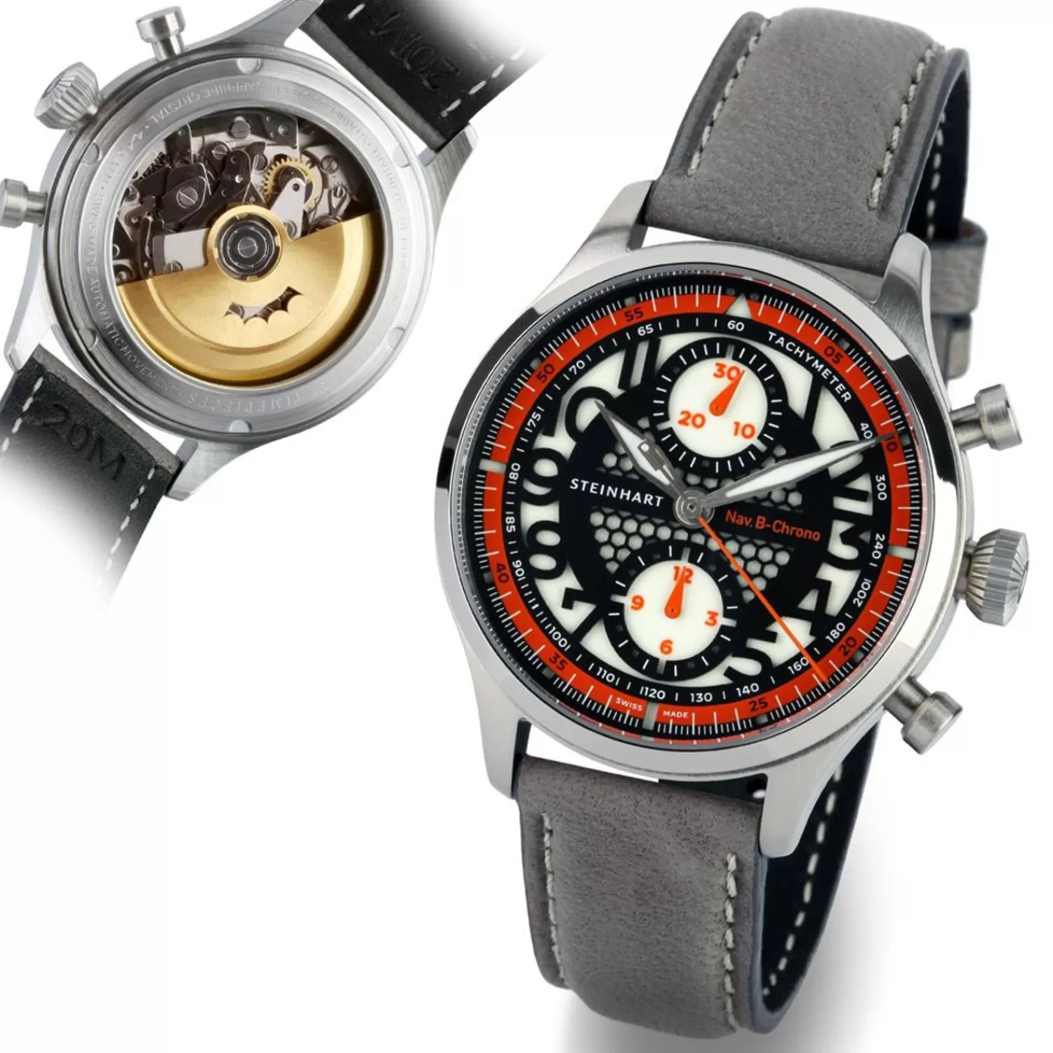 Nav.B-Chrono 42 Skeleton Orange*Steinhart Watches Flash Sale