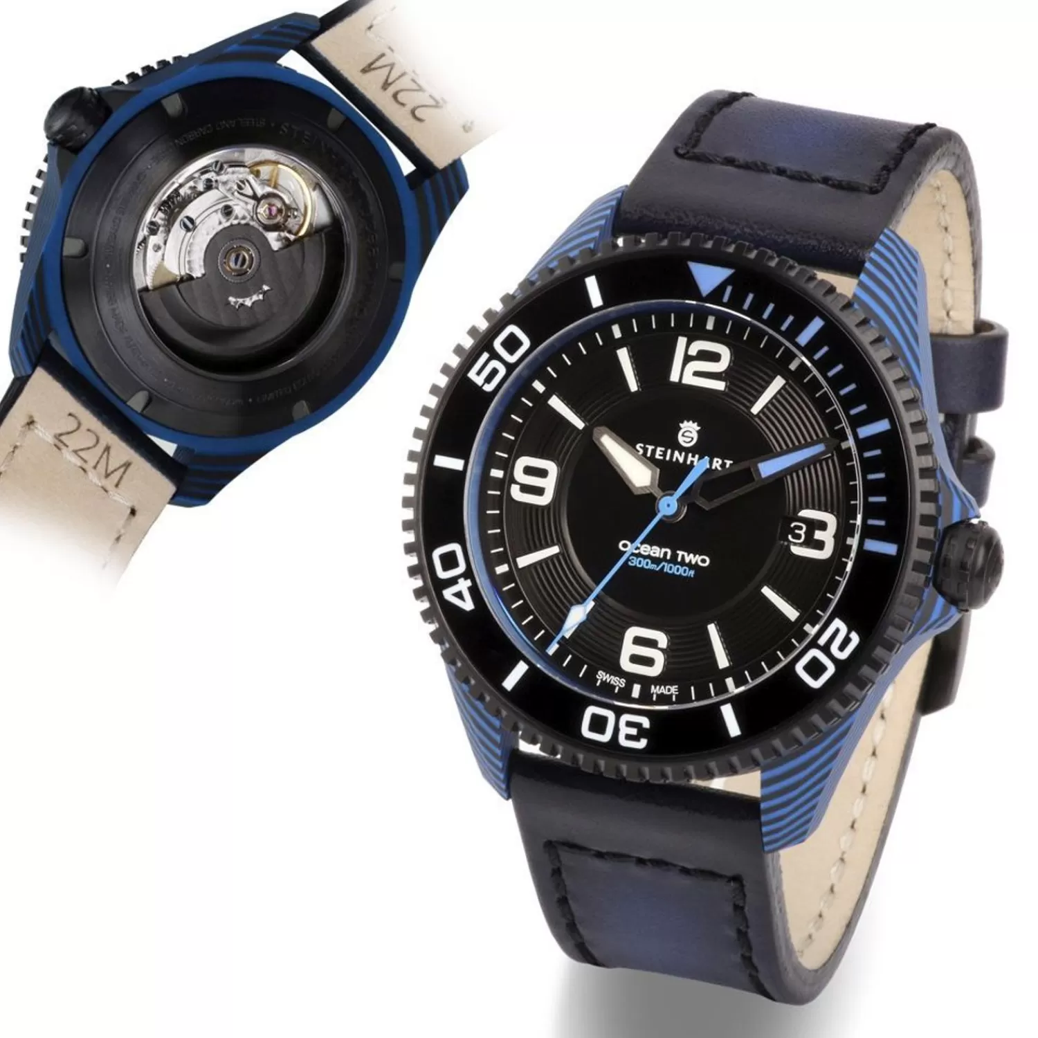 Ocean 2 Premium Carbon Blue Dykkerur*Steinhart Watches Flash Sale