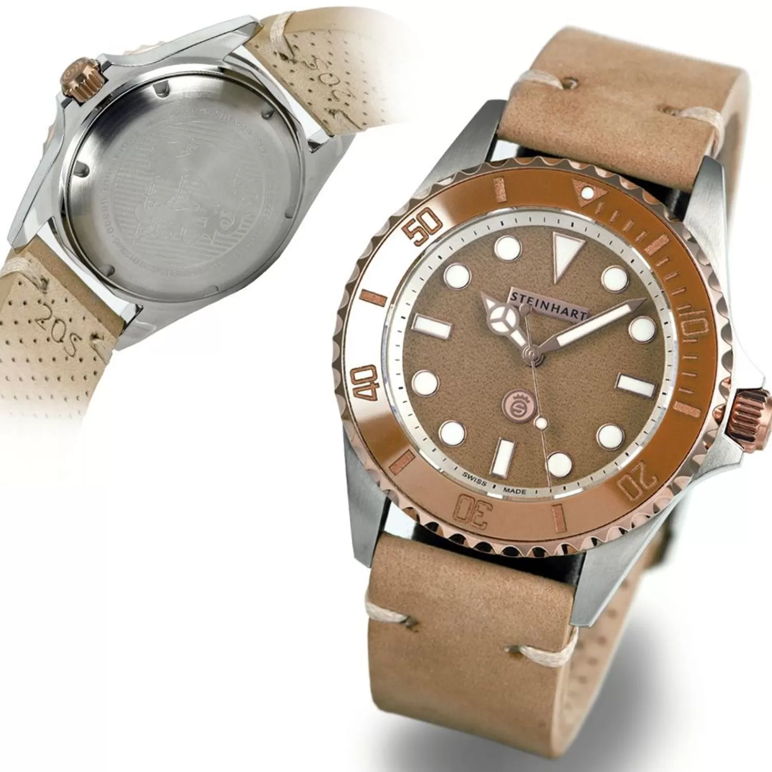 Ocean 39 Beige Keramisk Dykkerur*Steinhart Watches Online