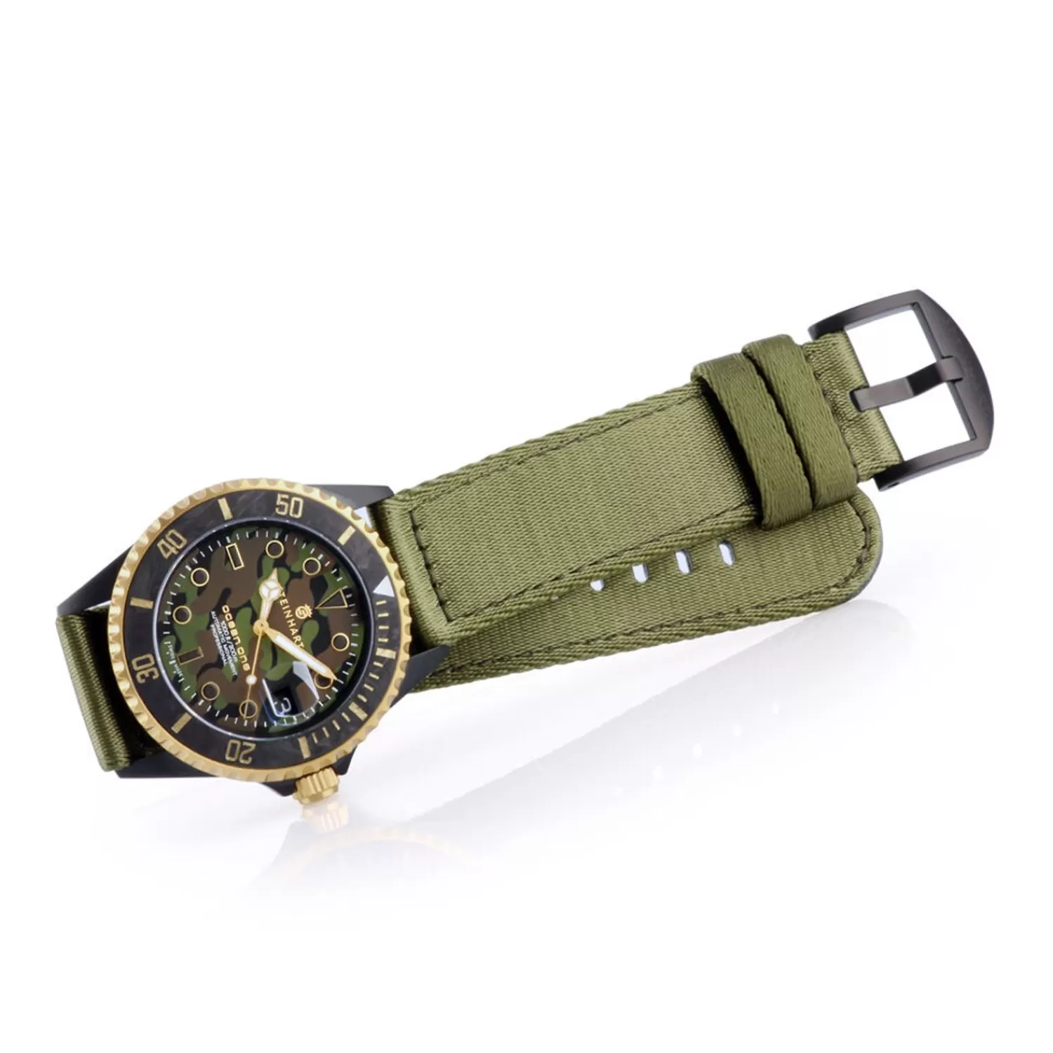 Ocean 39 Black Military Camouflage Diver Watch*Steinhart Watches Best