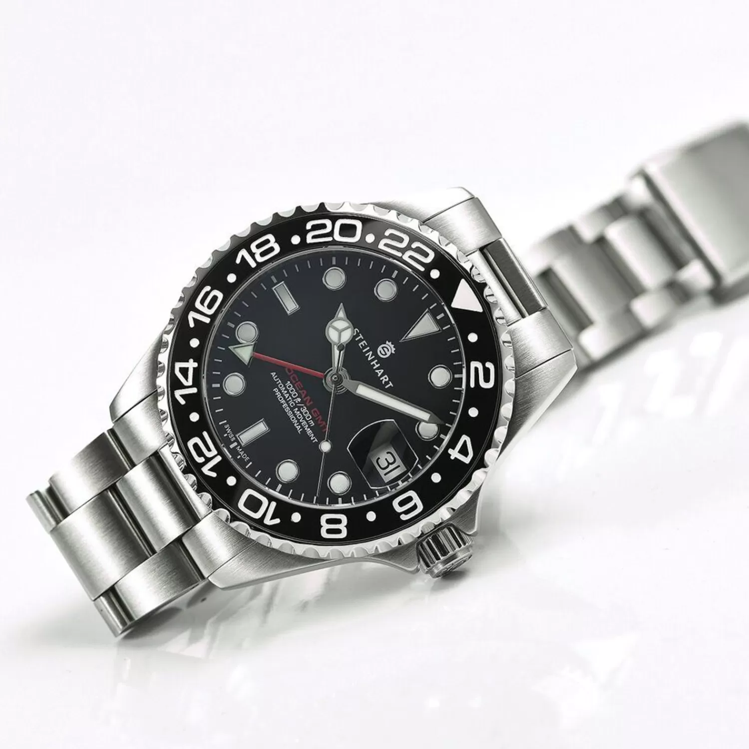 Ocean 39 Gmt Sort Keramisk Dykkerur*Steinhart Watches Sale