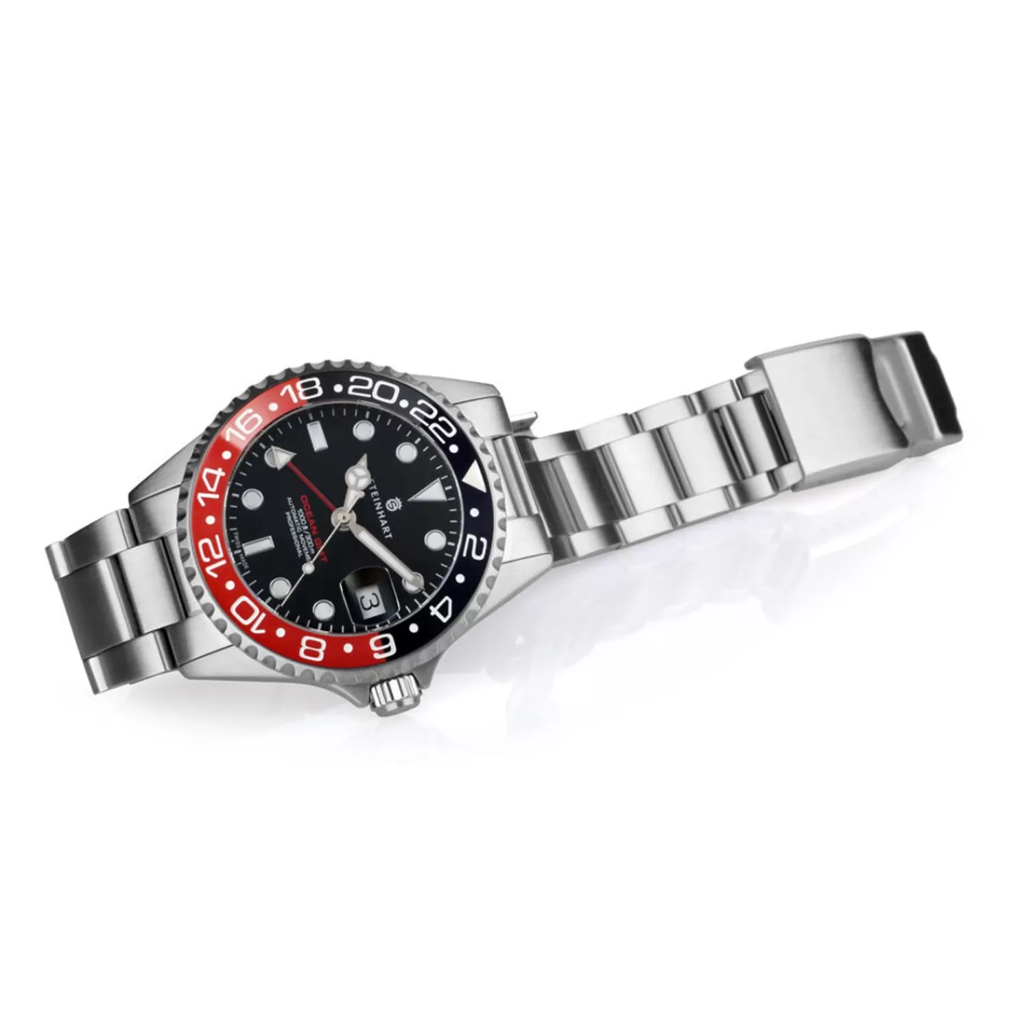 Ocean 39 Gmt Sort-Rod Keramisk Dykkerur*Steinhart Watches Sale