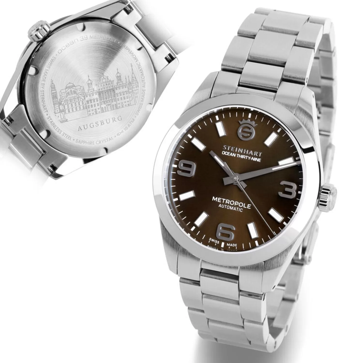 Ocean 39 Metropole Sunray Chokolade*Steinhart Watches Fashion