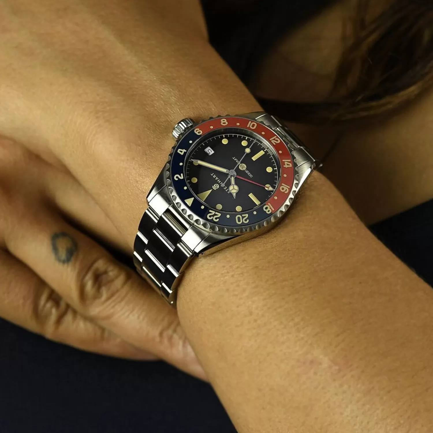 Ocean 39 Vintage Gmt Premium Bla-Rod Keramisk Dykkerur*Steinhart Watches Flash Sale