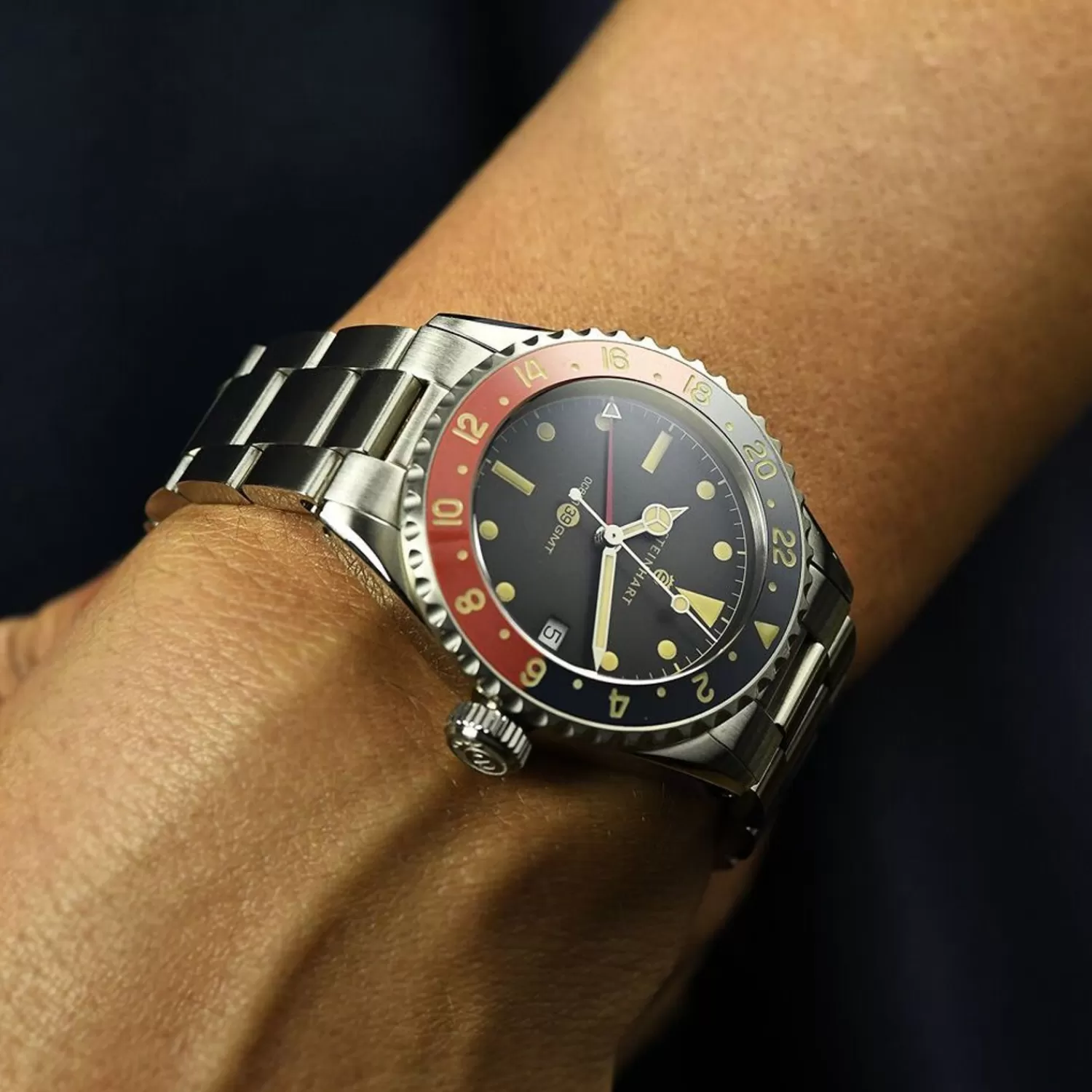 Ocean 39 Vintage Gmt Premium Bla-Rod Keramisk Dykkerur*Steinhart Watches Flash Sale