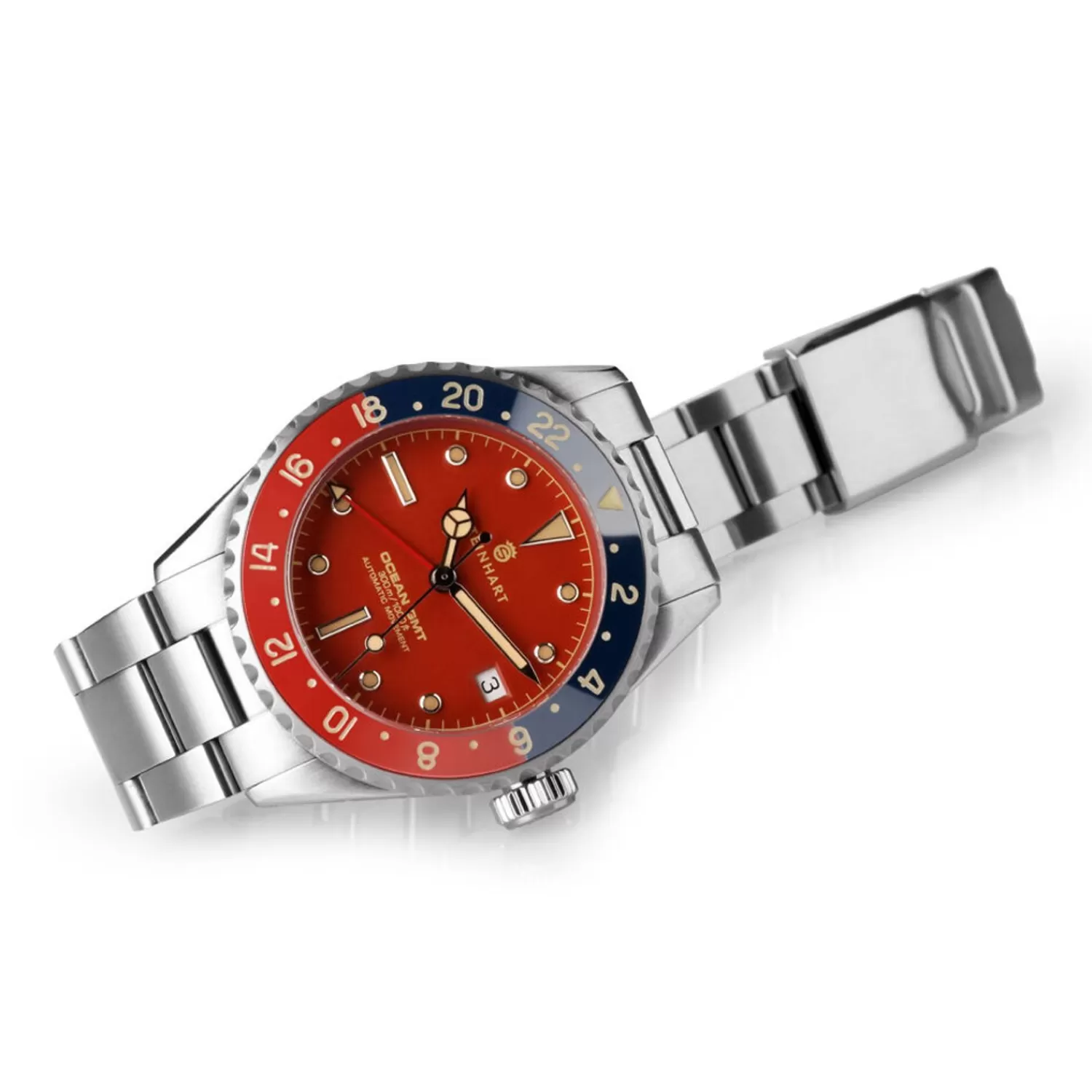 Ocean 39 Vintage Gmt Premium Rod Keramisk Dykkerur Steinhart Watches Outlet Seiko Ure