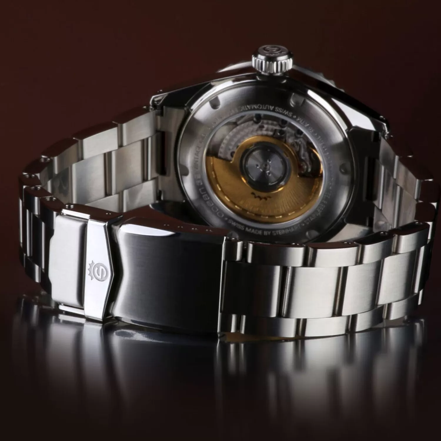 Ocean 39 Vintage Gmt Premium Rod Keramisk Dykkerur*Steinhart Watches Outlet