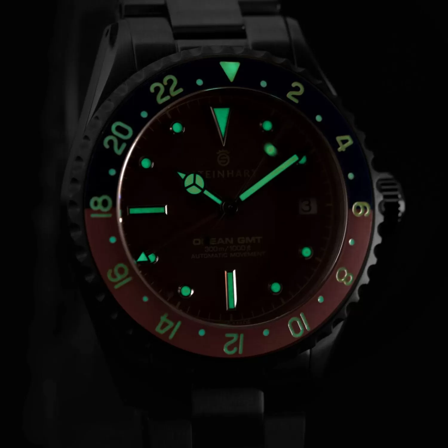 Ocean 39 Vintage Gmt Premium Rod Keramisk Dykkerur*Steinhart Watches Outlet