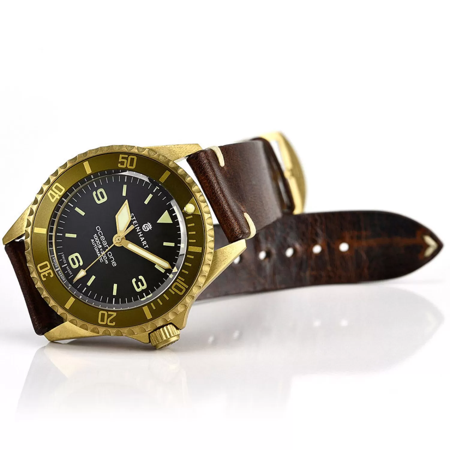 Ocean One Bronze Lysebrunt Dykkerur*Steinhart Watches Clearance