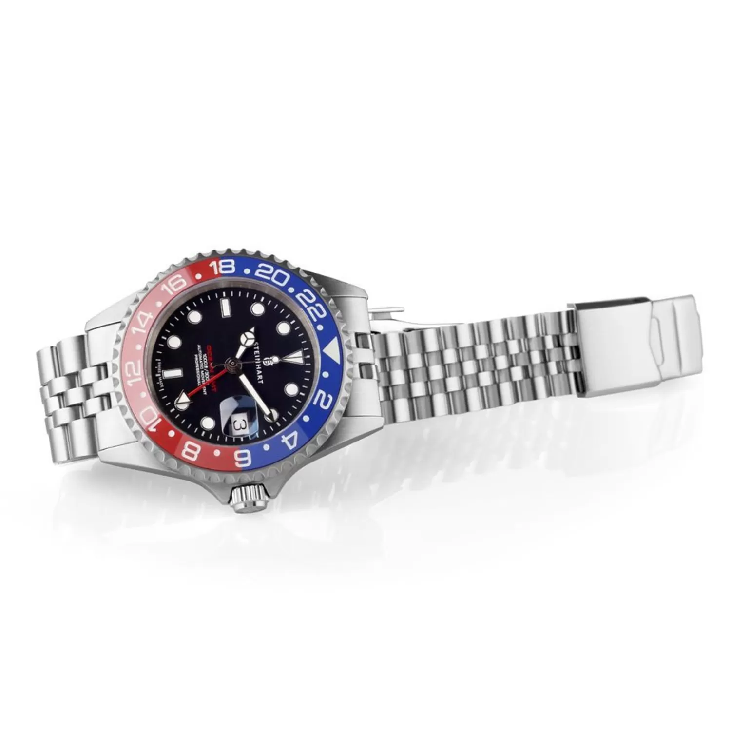 Ocean One Gmt Bla-Rod. 2 Keramisk Dykkerur*Steinhart Watches Sale