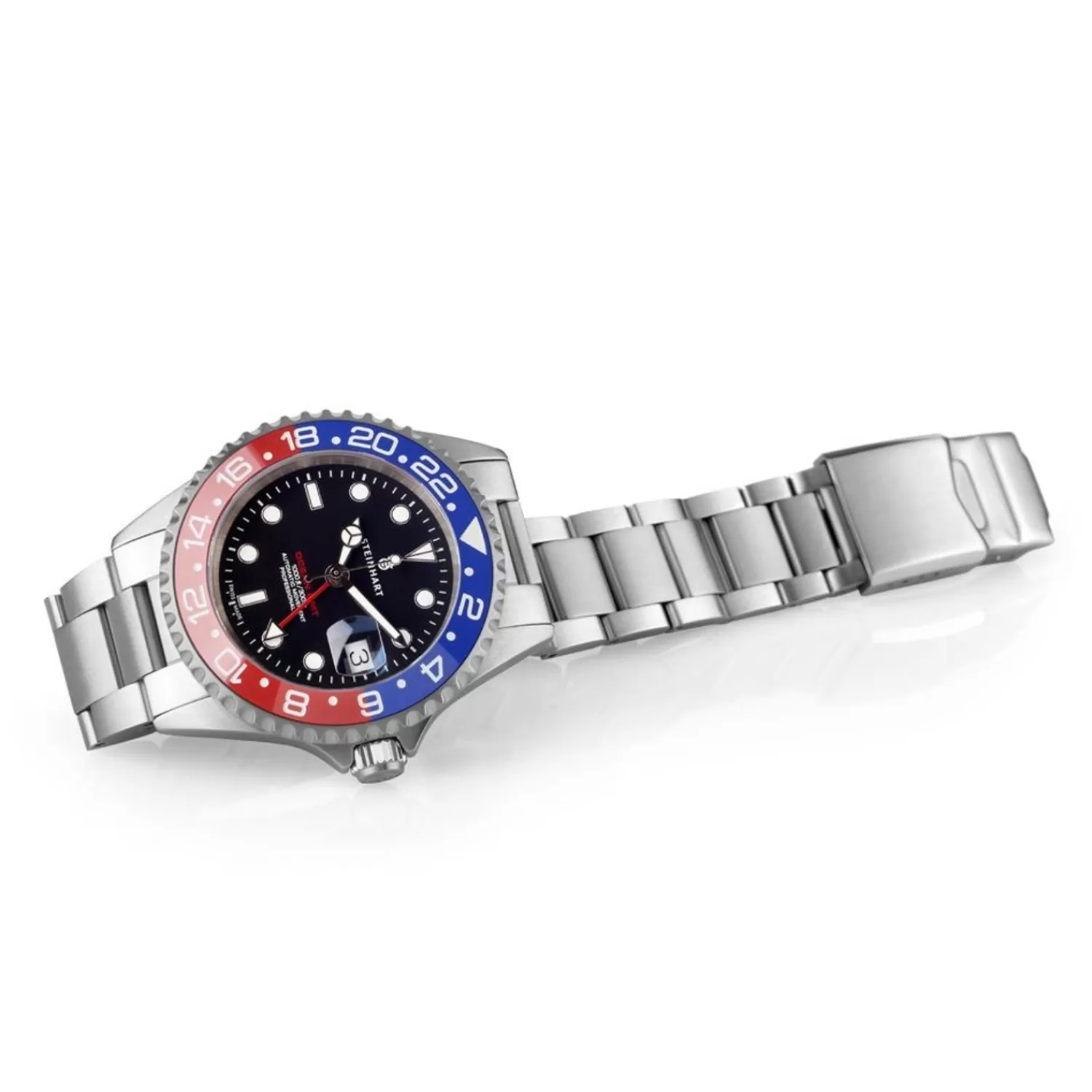 Ocean One Gmt Bla-Rod Keramisk Dykkerur*Steinhart Watches Store