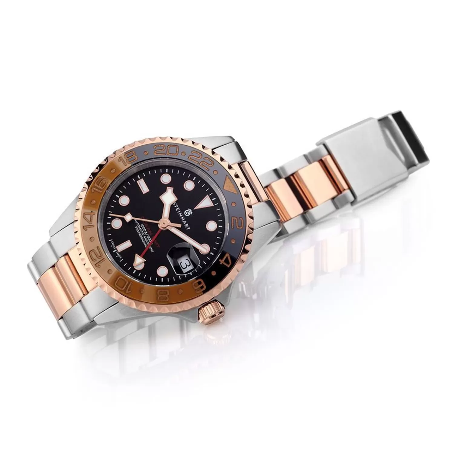 Ocean One Gmt Tofarvet Sort/Khaki Dykkerur*Steinhart Watches Best Sale