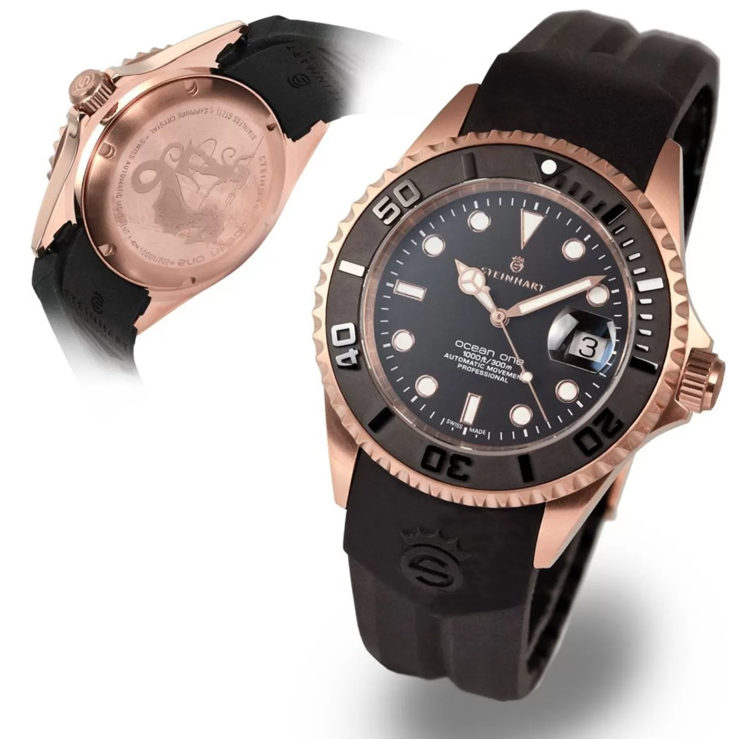 Ocean One Pink-Gold Keramisk Dykkerur*Steinhart Watches Flash Sale