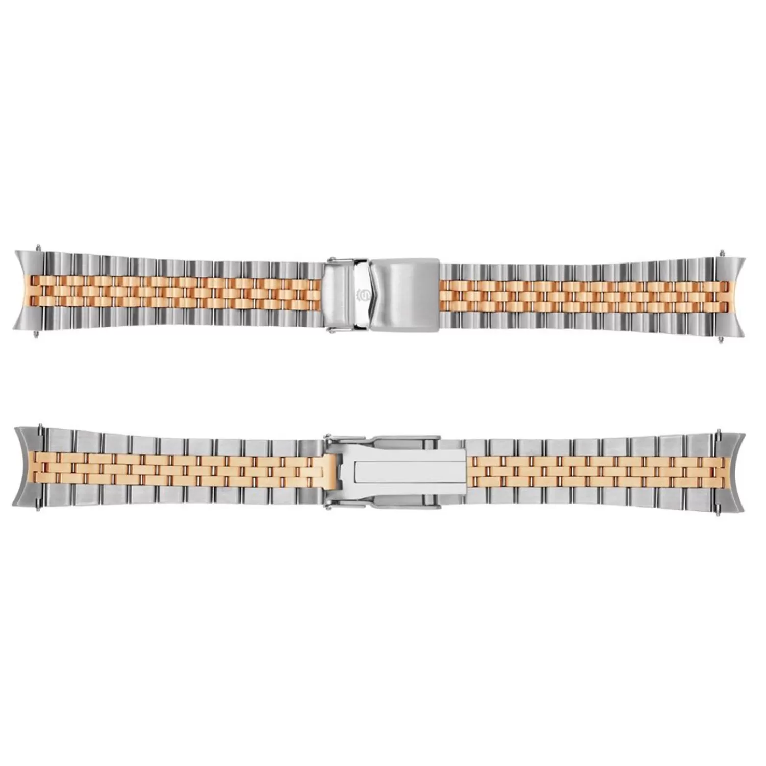 Rustfrit Stal Armbånd Tofarvet Satineret 22/18 5 Linjer Inkl. Endlinks*Steinhart Watches Fashion