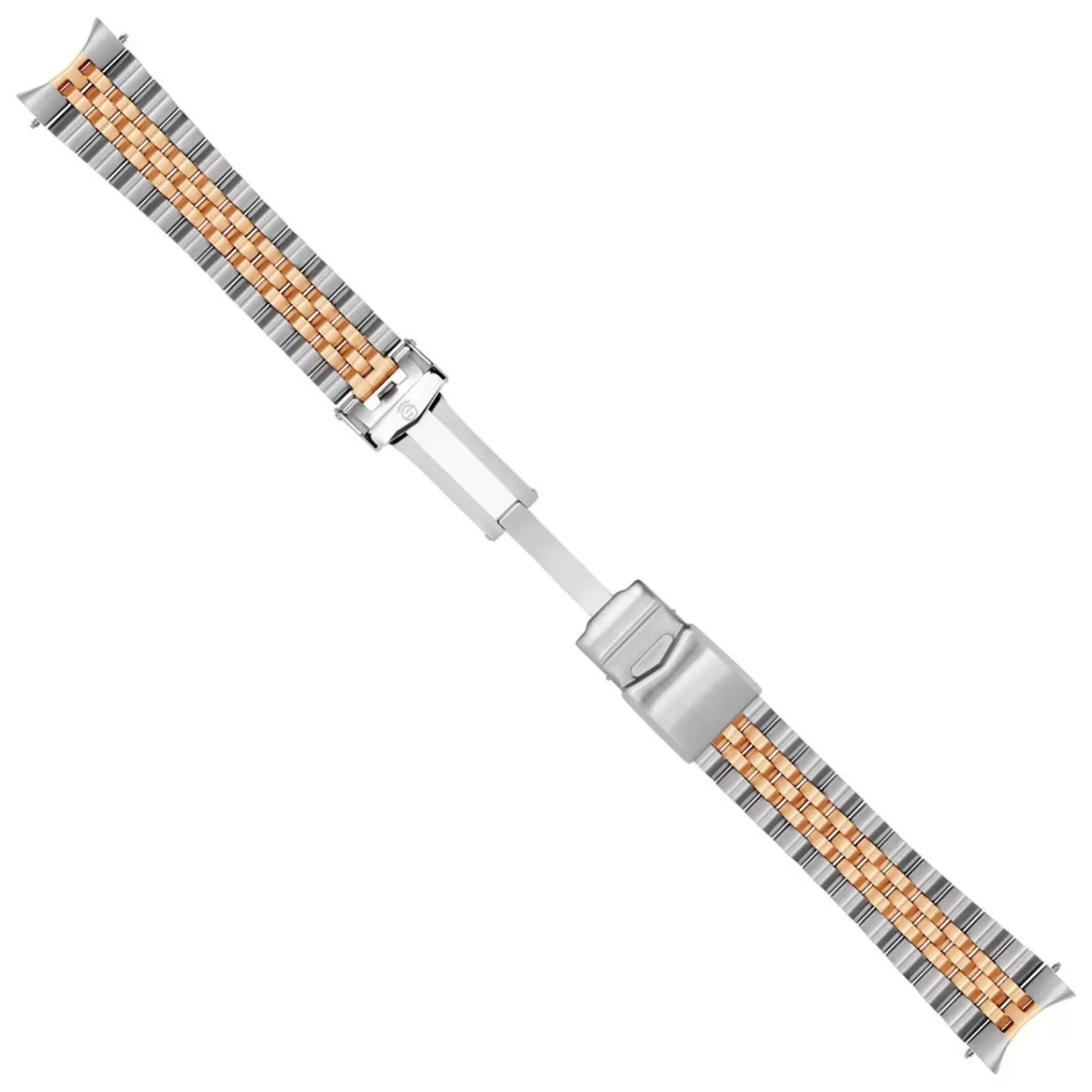 Rustfrit Stal Armbånd Tofarvet Satineret 22/18 5 Linjer Inkl. Endlinks*Steinhart Watches Fashion