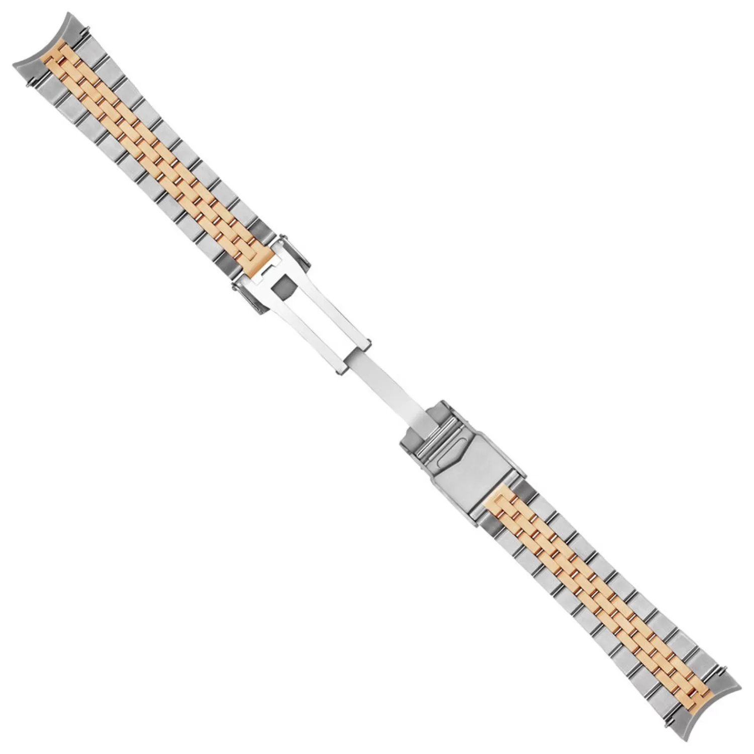 Rustfrit Stal Armbånd Tofarvet Satineret 22/18 5 Linjer Inkl. Endlinks*Steinhart Watches Fashion