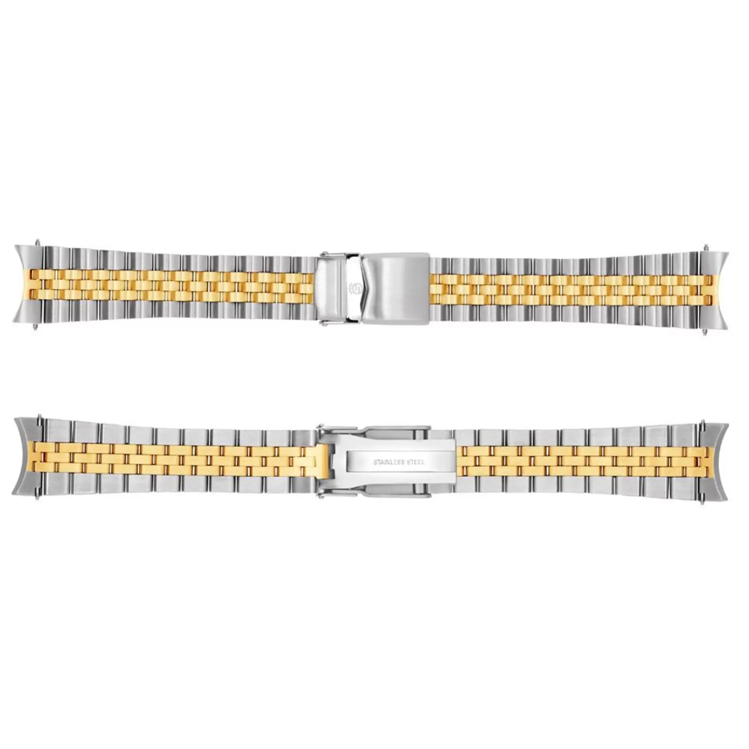 Rustfrit StalArmbånd 20X16 Mm Tofarvet Satineret 5 Led Til Ocean 39 Inkl. Slut Links*Steinhart Watches Discount